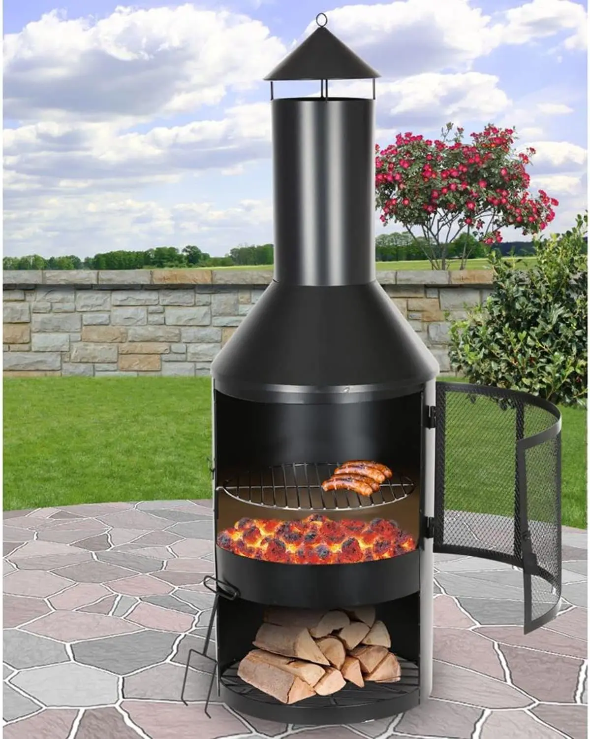 Hot Sale Modern Wood Burning Vertical Beer Bottle Chimney Backyard ...