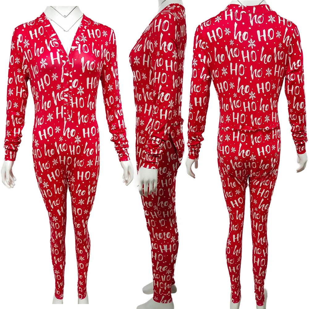 Высококачественная пикантная Рождественская Пижама на заказ для взрослых комбинезон женская одежда сна