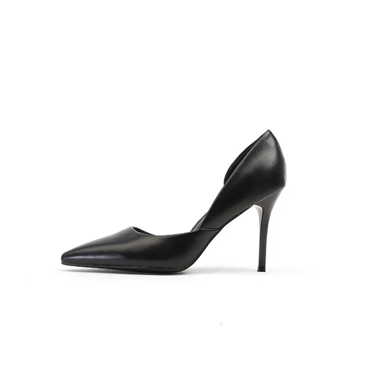Simple Lady S Side Hollow Leather Tip 