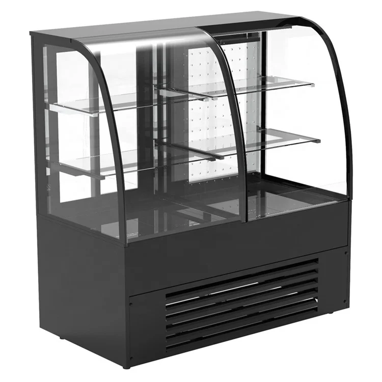 Dual Zone Grab and Go Open Display Chiller  Refrigerated Cake Display Case for Bakery