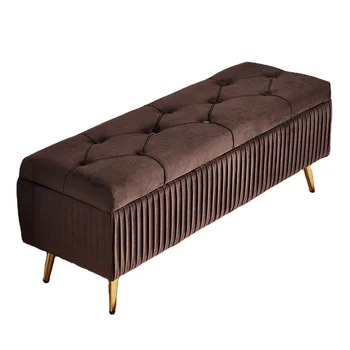 Furniture and home furnishings, velvet living room footstool for changing shoes, sofa footstool, bedside storage stool