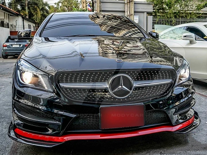 Piecha Style Carbon Fiber Front Bumper Canards For 2013-2015 Mercedes ...