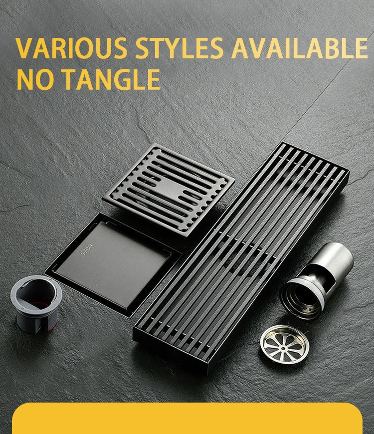 Stainless Steel Floor Drain Hidden Indoor Floor Drainage Kitchen Anti