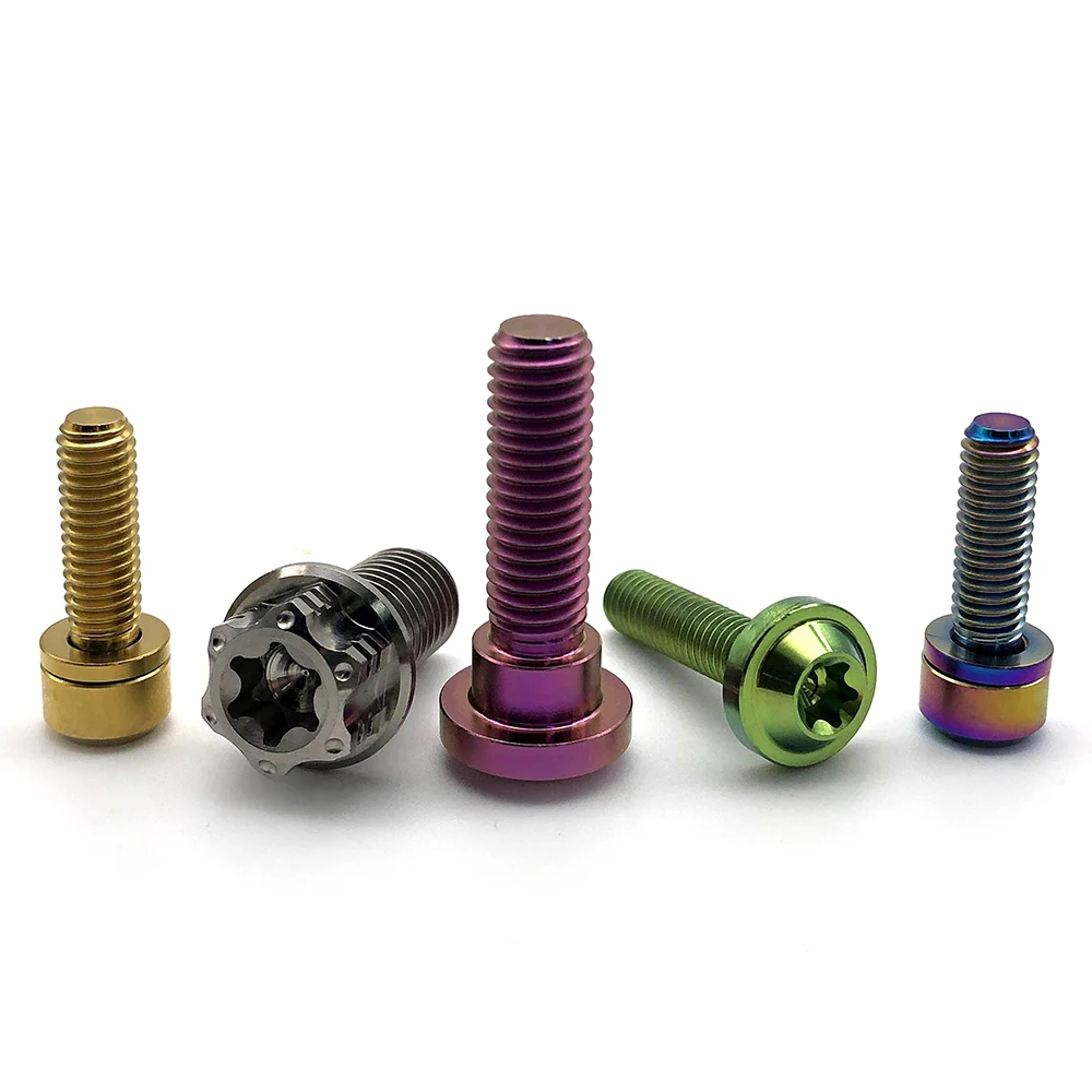 Hot Selling Anodized Surface Is Not Easy To Rust Colorful Titanium Alloy Bolts Screw Motorcycle M8 M6 Head Hexagon Bolt Screw