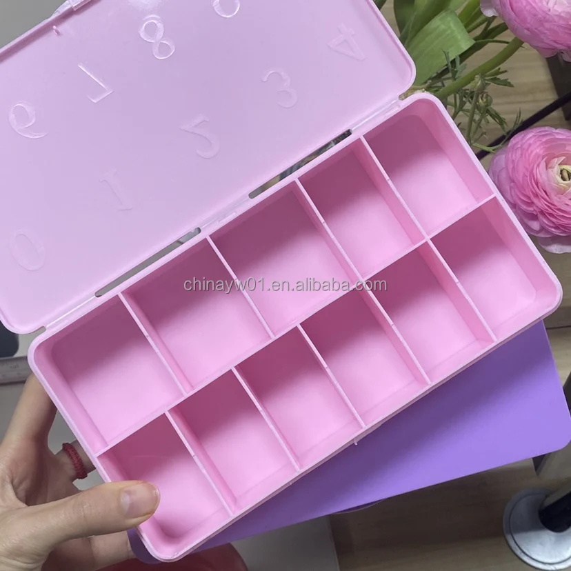 Greenkem Private Label Empty Nail Art Tips Box 1pc Transparent Box Nail