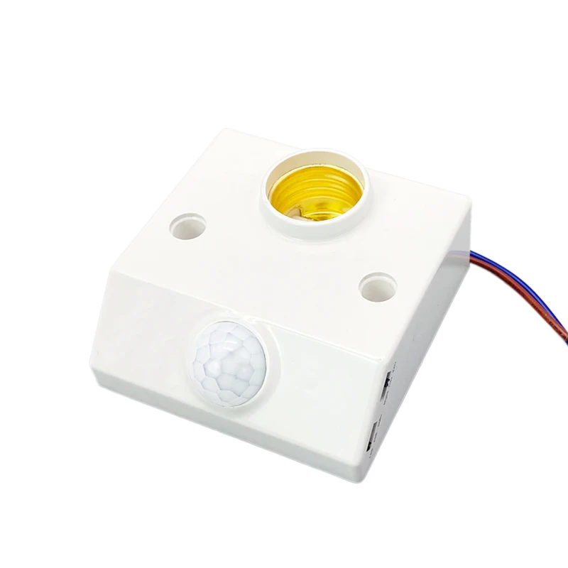 220V E27 Smart Lamp Base Socket Adjustable PIR Human Body Motion Sensor Automatic LED Light Bulb Holder