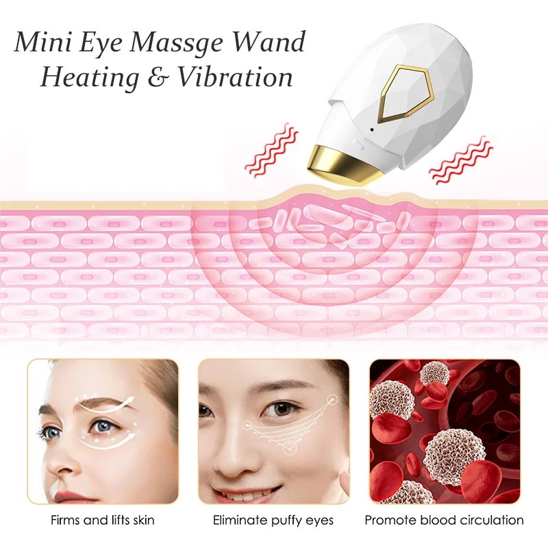 Multifunktions-Elektrisches Handmassagegerät für Gesicht und Augen  Vibrationsstift gegen Augenringe Schwellungen Anti-Aging Faltenentferner