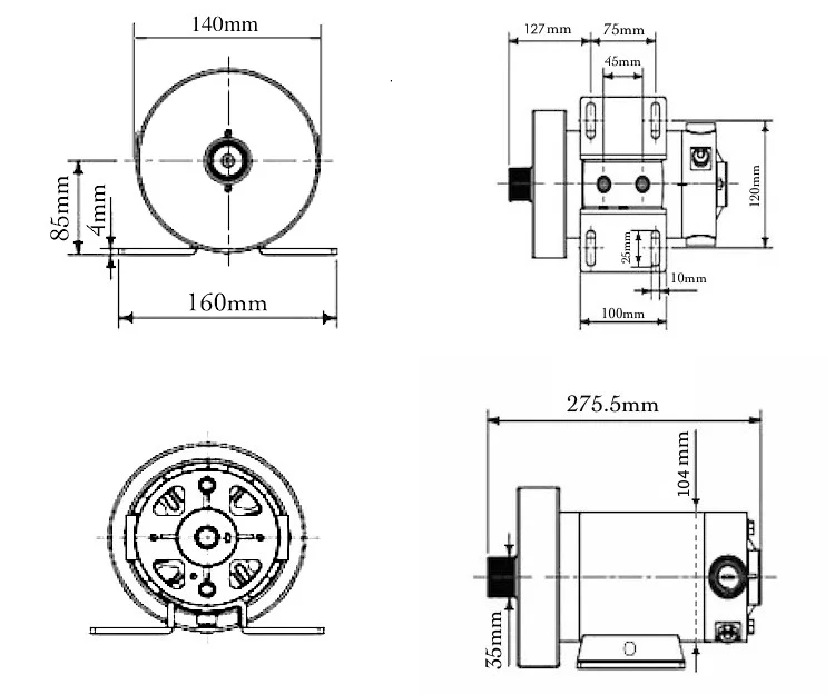 4800 Rpm Treadmill 2hp Motor 180v Dc Permanent Brush Motor For