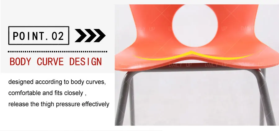 Simple Breathable Leisure Chair With Solid Metal Frame And Ergonomic Backrest Stackable Dining Chair For Kitchen And Restaurant