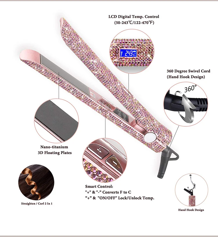 Unique Style And Top Quality Mini Hair Straighteners Custom Logo Flat Irons Professional Hair Straightener