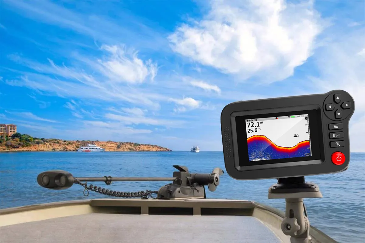 Handheld Fish Finder Portable Fishing Kayak Fishfinder Fish Depth Finder Fishing Gear with Sonar Transducer and LCD Display Handheld Fish Finder Portable Fishing Kayak Fishfinder Fish Depth Finder Fishing Gear with Sonar Transducer and LCD Display