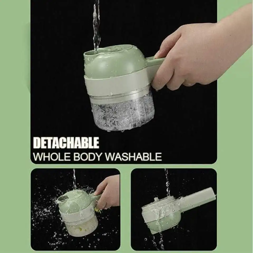 2023 Portable Electric Vegetable Cutter Set Multifunction Vegetable Chopper Electric 4 in 1 Handheld Electric Vegetable Cutter