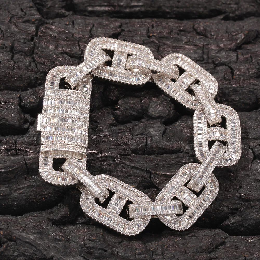 15mm Mens Catena A Maglia Cubana Due Pietre Ghiacciate Collana Con Naso Di Maiale Spesso Per Le Donne Bling CZ Gioielli Hip Hop Trasporto Di Goccia - Foto 10