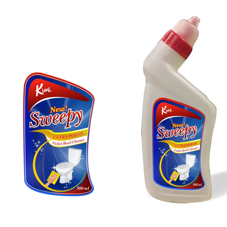 Custom Strong Adhesive Waterproof Detergent Labels on Roll , CMYK Printing Label Sticker for Toilet Bowl Cleaner Bottle Labels