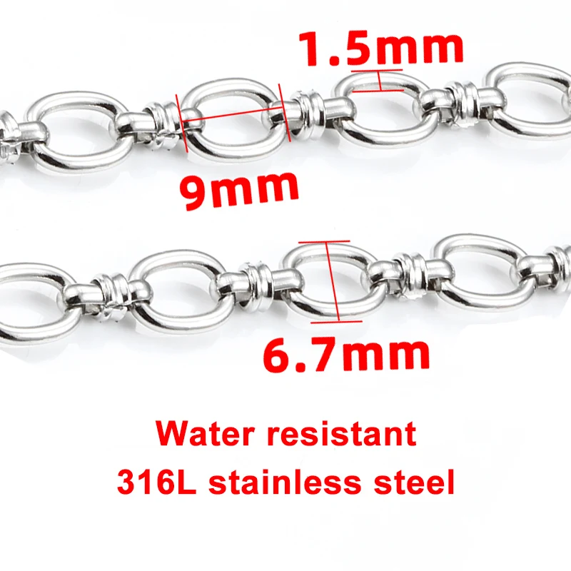 Handmade Stainless Steel Gross Oval Chunky Knot Hip Hop Punk Link Chain