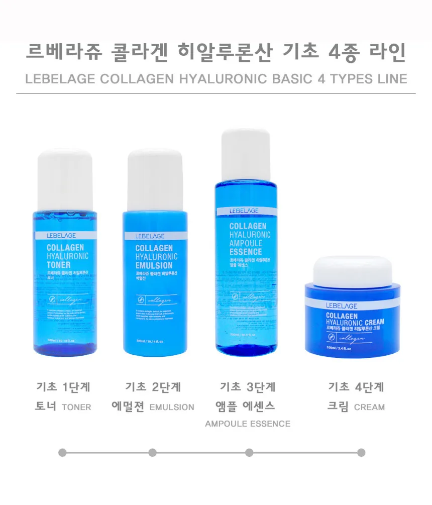 Korean Brand Luxury Lebelage Collagen Hyaluronic 4 Types Anti-wrinkle ...