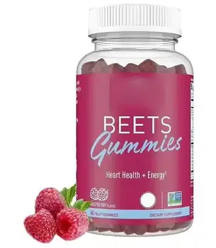 Superfood Organic Beet Root Gummies Beetroot with Grape Seed Extract Sugar-Free Nitric Oxide Circulation Gummies