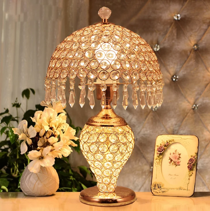 Factory Price Crystal Luxury Hotel Home Decor Table Lamps Bedroom Bedside Desk Reading Lights Modern Lamparas
