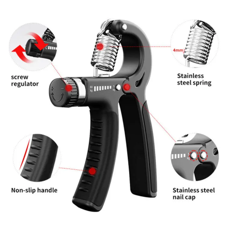 Gym Exercise Palm Stainless Squeezer Finger And Silicon Hand Grip