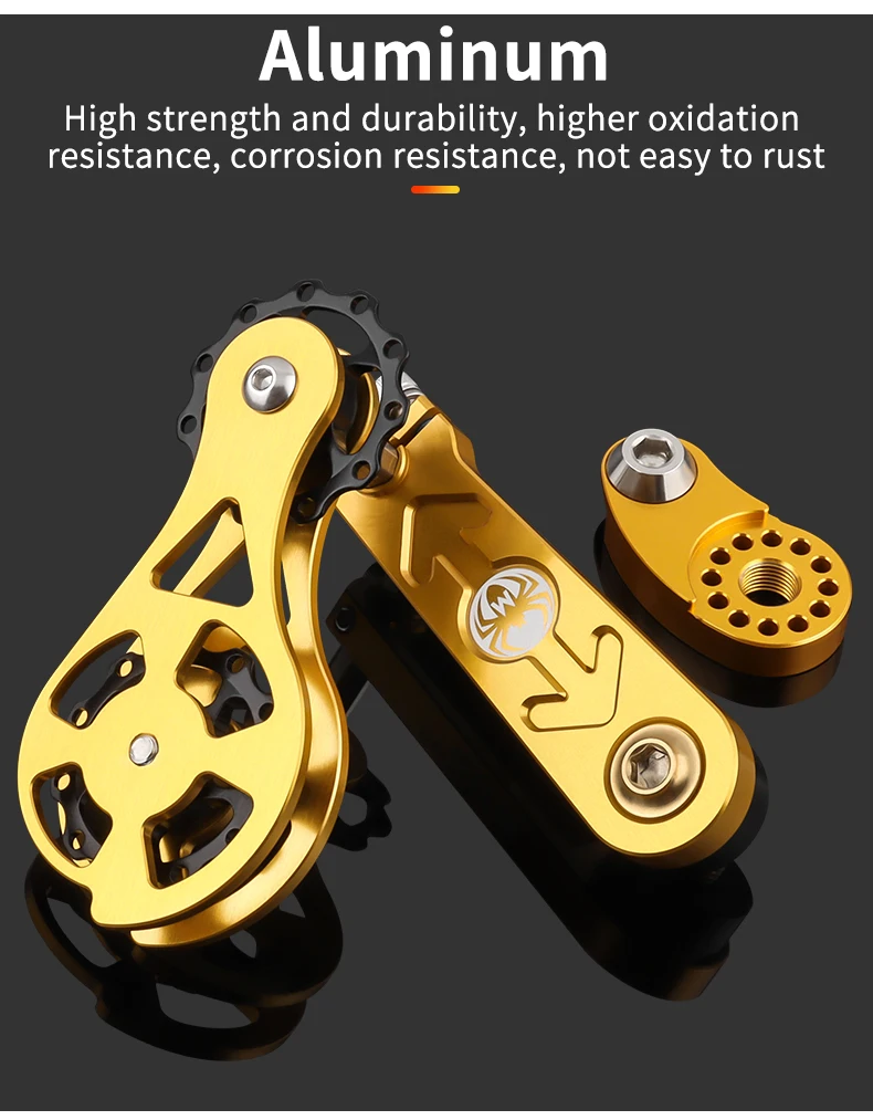 Muqzi Bike Chain Tensioner Rear Derailleur Double Pulley Chain Guide