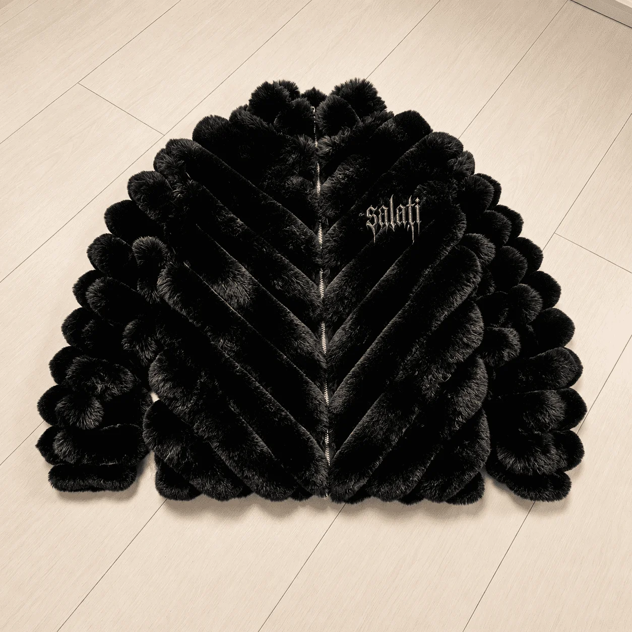 Vintage Street Style Black Short Plush Jacket Oversized Baggy Zip up Men Casual Fashion Trendy Outerwear Long Sleeve Coat gallery 7