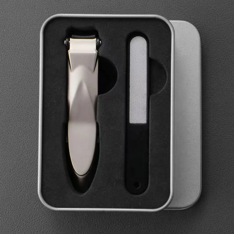 3PCS Stainless Steel Fingernail & Toenail & Slant Edge Nail Cutter Trimmer Nail Clippers Set Sharp nail cutter with Metal Case