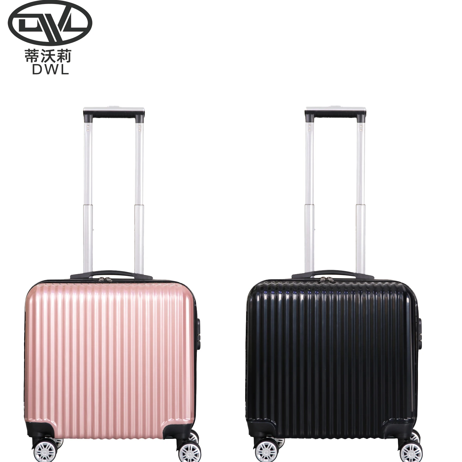 18-Inch UV Printed ABS Hardside Carry-On Luggage Light Weight Modern Travel Suitcases Spinner Wheels Lock Cartoon Zipper Bag