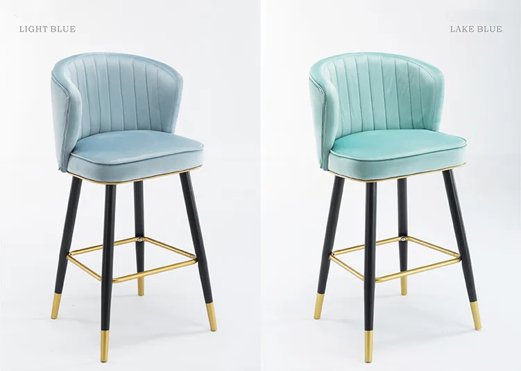 Bar Stools New Home Metal Luxury Gold Velvet Kitchen High Chair Cheap