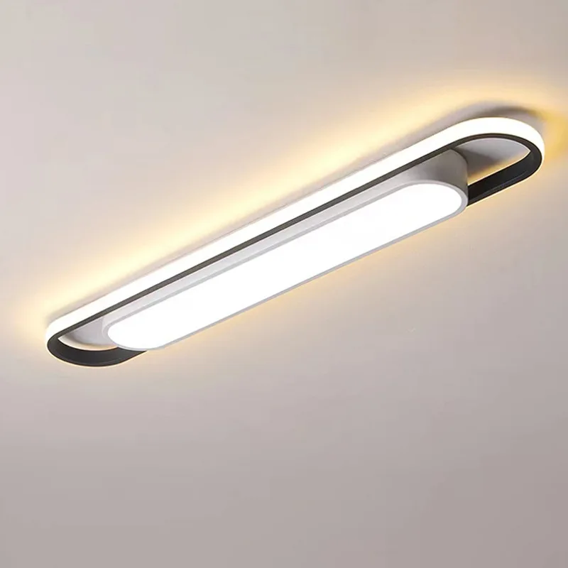 Modern LED Ceiling Lamp Rectangular Aisle Long Strip Light Living Room Corridor Kitchen Nordic Creative Balcony Ceiling Light