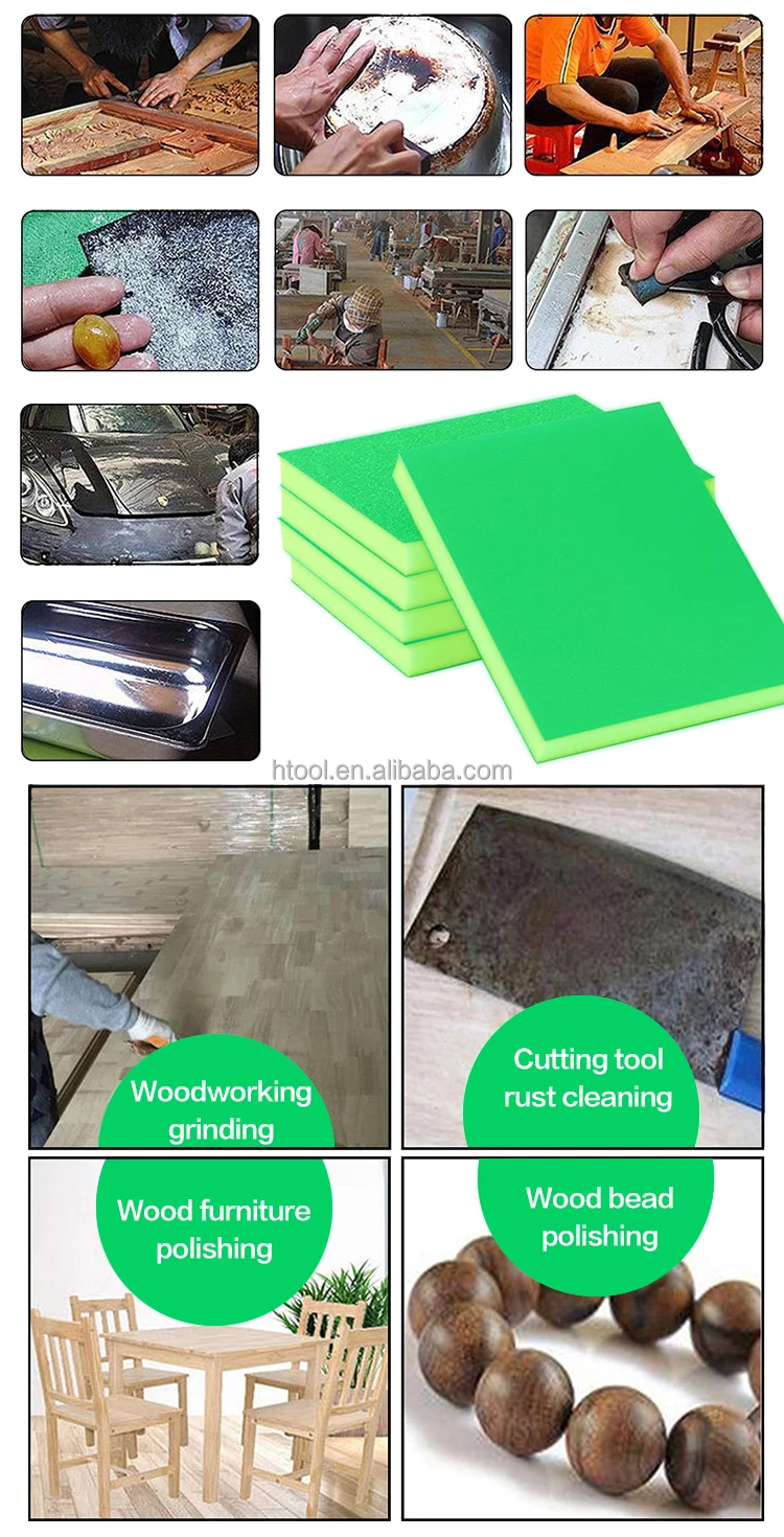 120*100*10mm Flexible Good Quality Foam Sanding Sponge Block Silicon