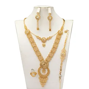 Women Accessories Jewelry Hot Selling Plated Bridal Wedding Jewelry Set Wholesale Copper 18 k Gold Plated Necklaces