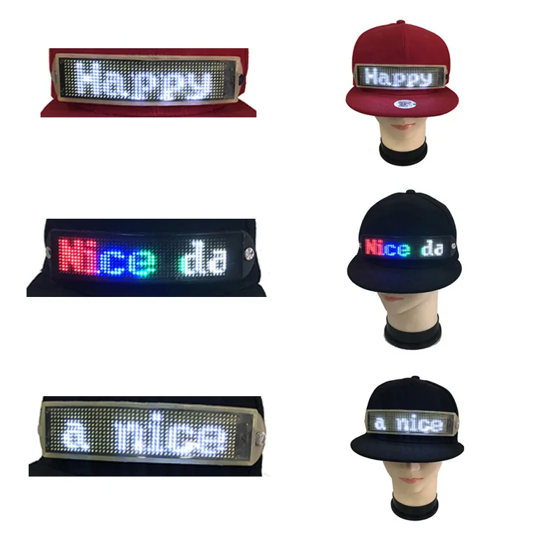 Phone Control Moving Message Flexible Led Display Mini Led Sheets Hats Shoes Bags Glowing Scrolling Flexible LED Screen Strip