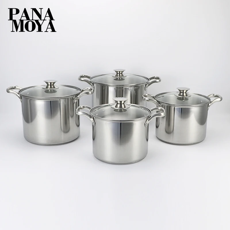 Stainless Steel Stock Pot Cooking Cookware Set Kitchen Household Stock