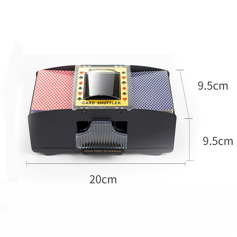 Portable 2-Deck Automatic Card Shuffler Playing Cards Sorter and Dispenser for Home or Travel Made of Durable Plastic Metal