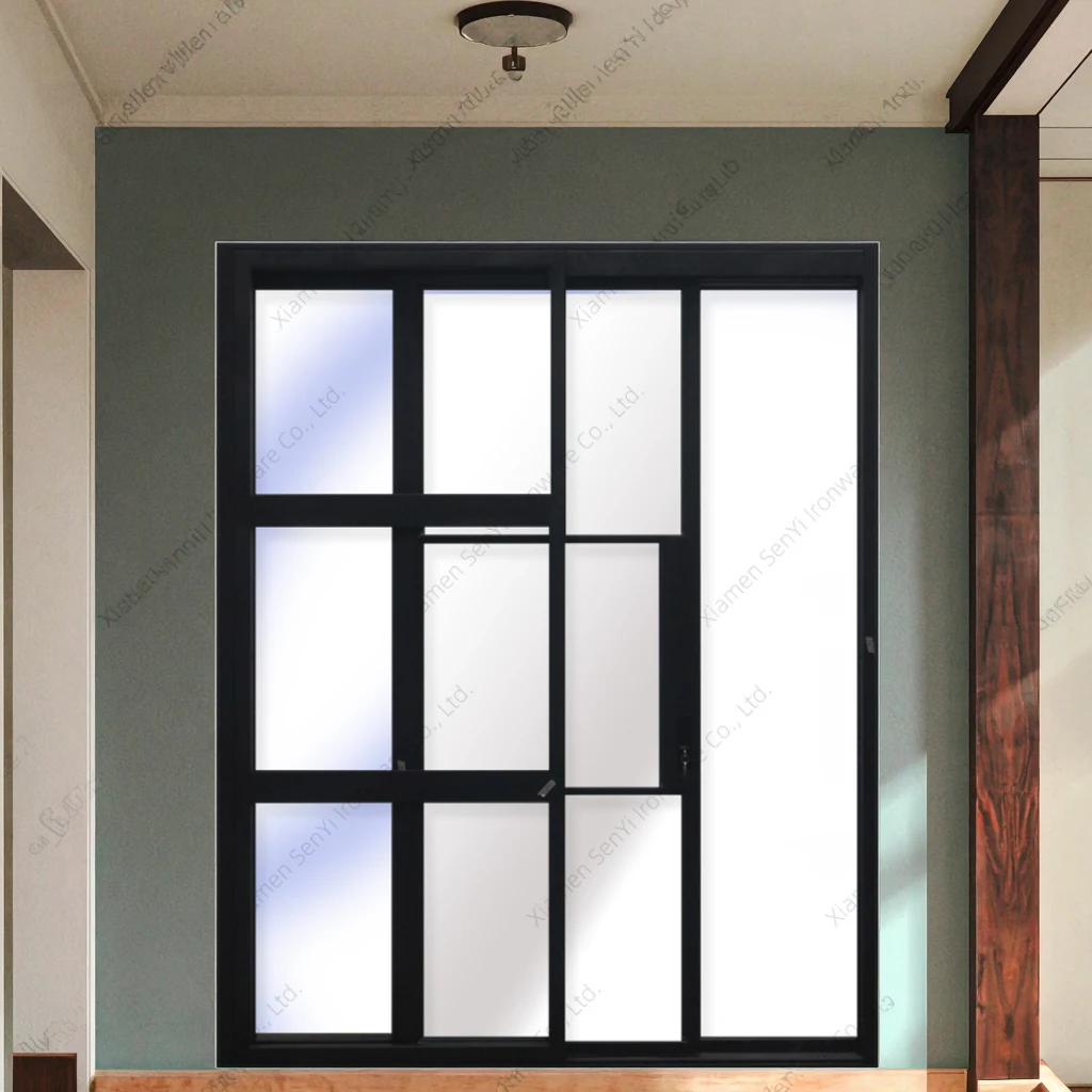 Modern French Ghost Door Sliding Door Wrought Iron Door with Finished Surface Durable and Waterproof for Entry supplier