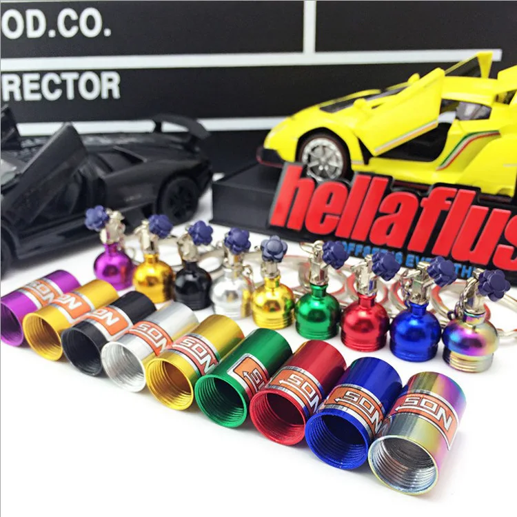Turbo NOS Nitrous Oxide Bottle 2024 Key Chain Keychain Key Ring Stash Pill Box Storage Key Chain Auto Car Interior Accessories