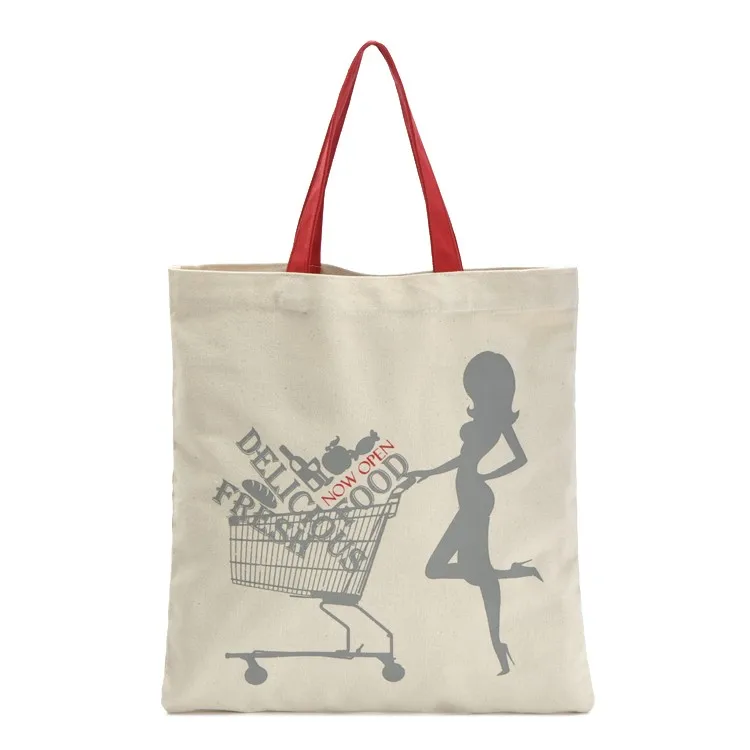 100% Cotton tote bags reusable organic cotton fashion bag organic cotton shopping  bag