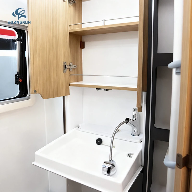 Rvs Wohnwagen Camper Reiseanhänger Acryl Klappbares Waschbecken Mit Duschkopf Spiegel Weiß Im Badezimmer Y441s