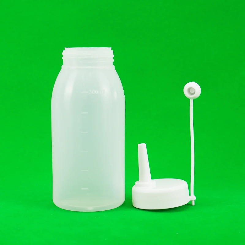 300ml 600ml 10oz 20oz Empty HDPE/PP Wide Mouth Plastic Squeeze Bottles Caps Ketchup Salad Sauce Milk Soda Tea Custom Logo