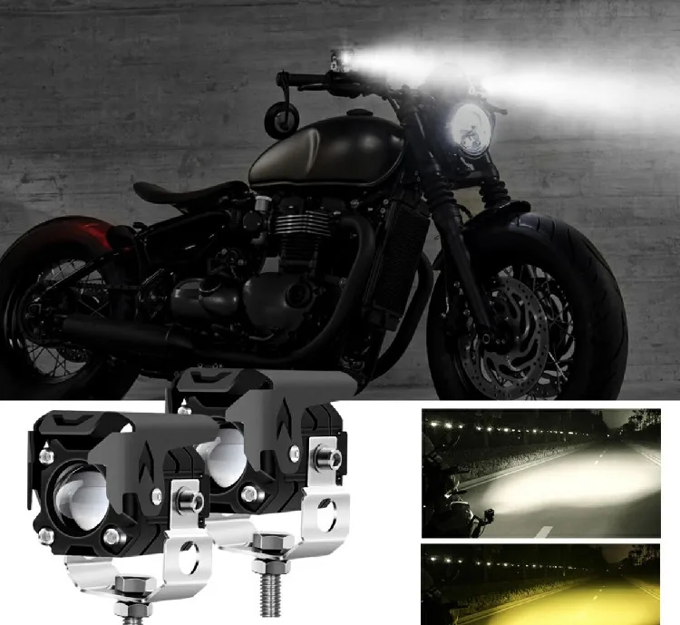 Newwind двойной цвет мини размер мотоцикл светодиодные вспомогательные Противотуманные фары высокой мощности 30 Вт, 12V 24V янтарь вспышки для внедорожных квадроциклов автомобиля