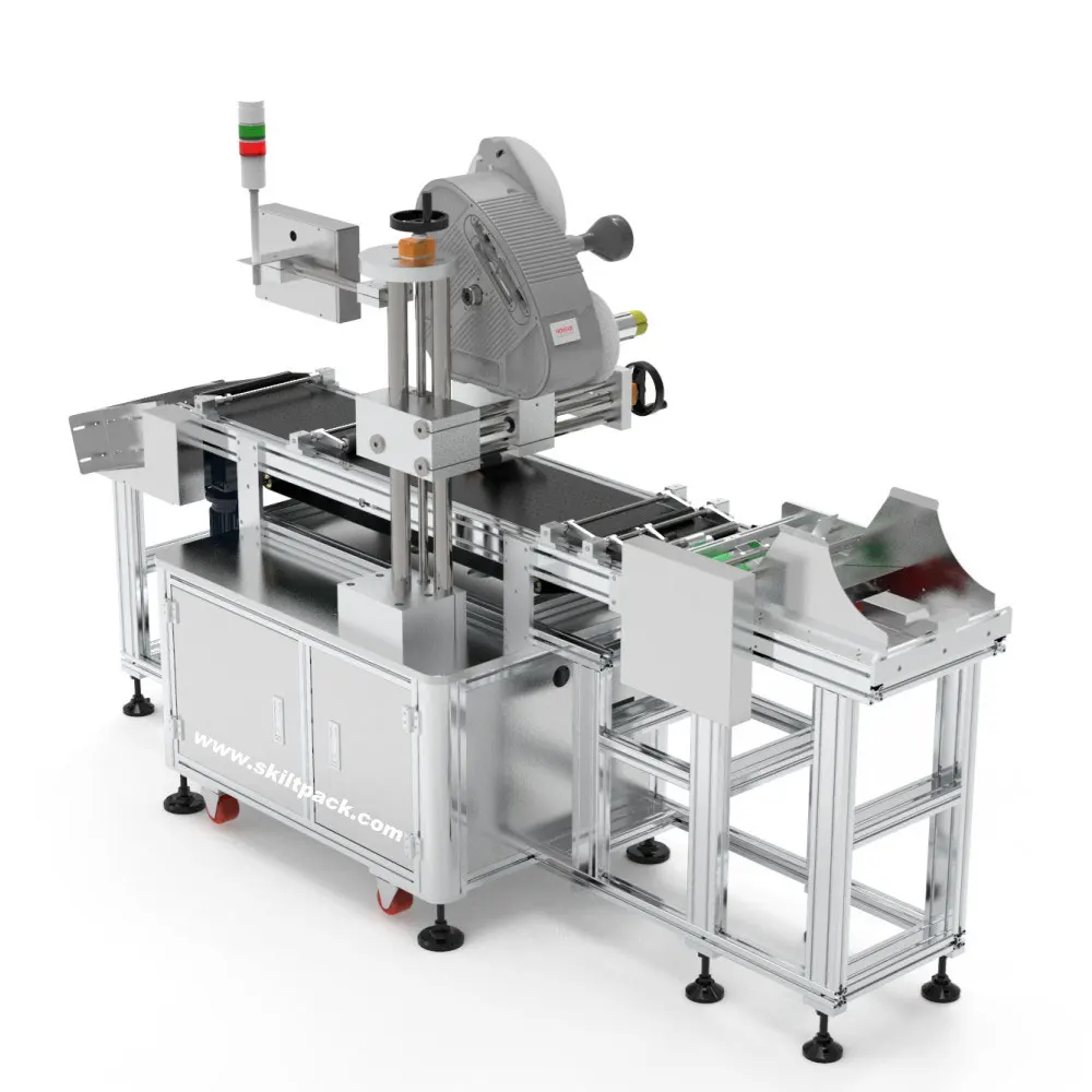 SKILT Automatic Empty Bag Labeling Machine Label Applicator with Feeder Manufacturer