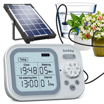 Solar Auto Waterer with Smart Sensor - Adjustable Flow & No Power Needed for Travel/Home/solar Watering System