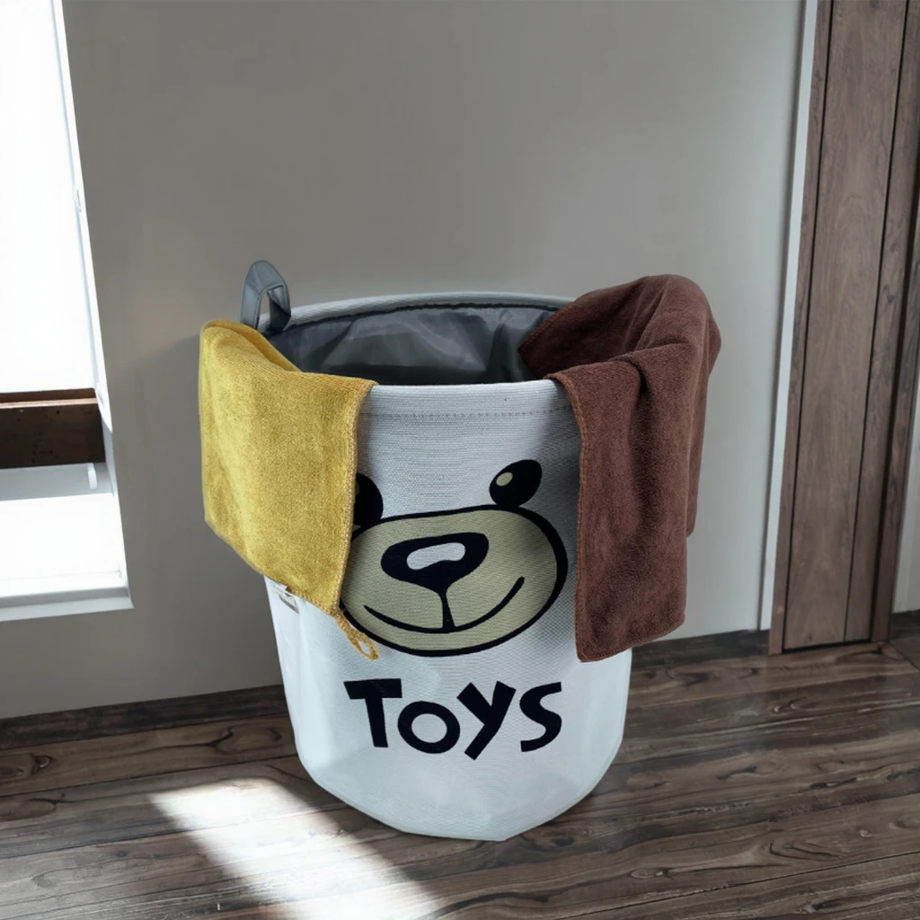 Custom Logo Cozy Dirty Cloth Storage Bags with Handle Upright Foldable Storage Basket Classic Design for Laundry Use