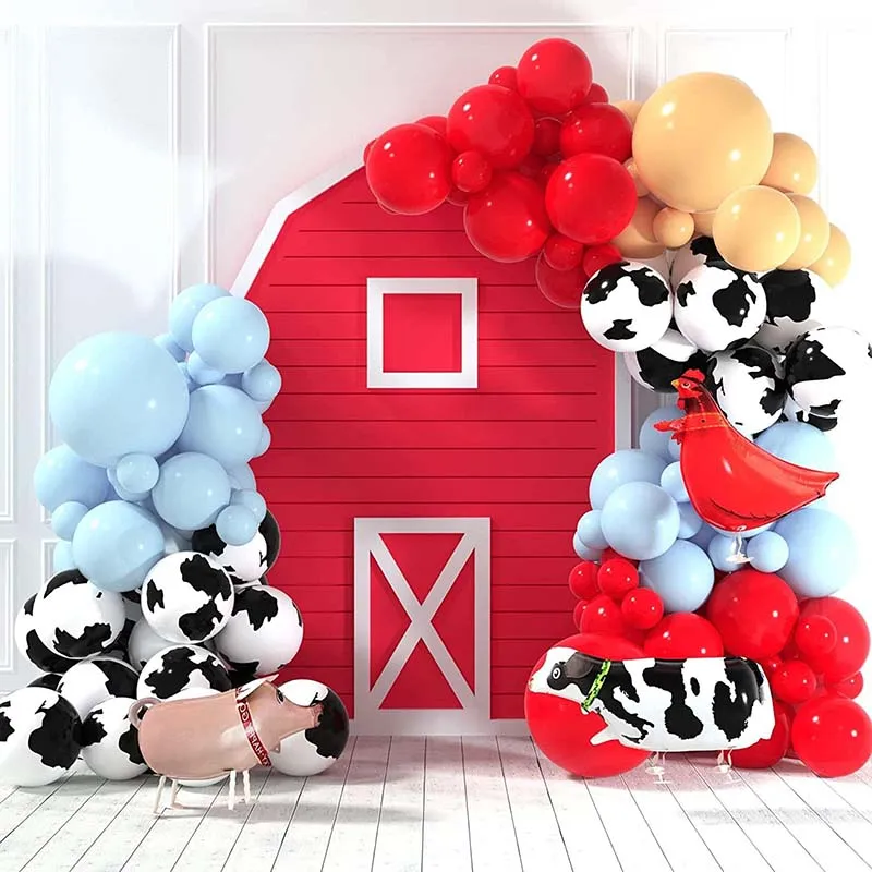 It's A Boy Baby Shower Decorations Kit - Farm Animal Backdrop & Balloons For Cowboy Theme Party