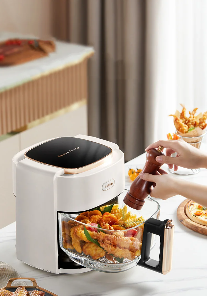 220V 5L Household Electric Air Fryer Automatic Oil Free Multifunctional  Intelligent Electric Fryer With Visible Window EU/AU/UK