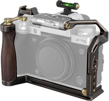 SmallRig X-T5 Retro Cage for FUJIFILM X-T5, with Hot Shoe Cover with a Bubble Level, 3/8"-16 Locating Holes for ARRI, Included
