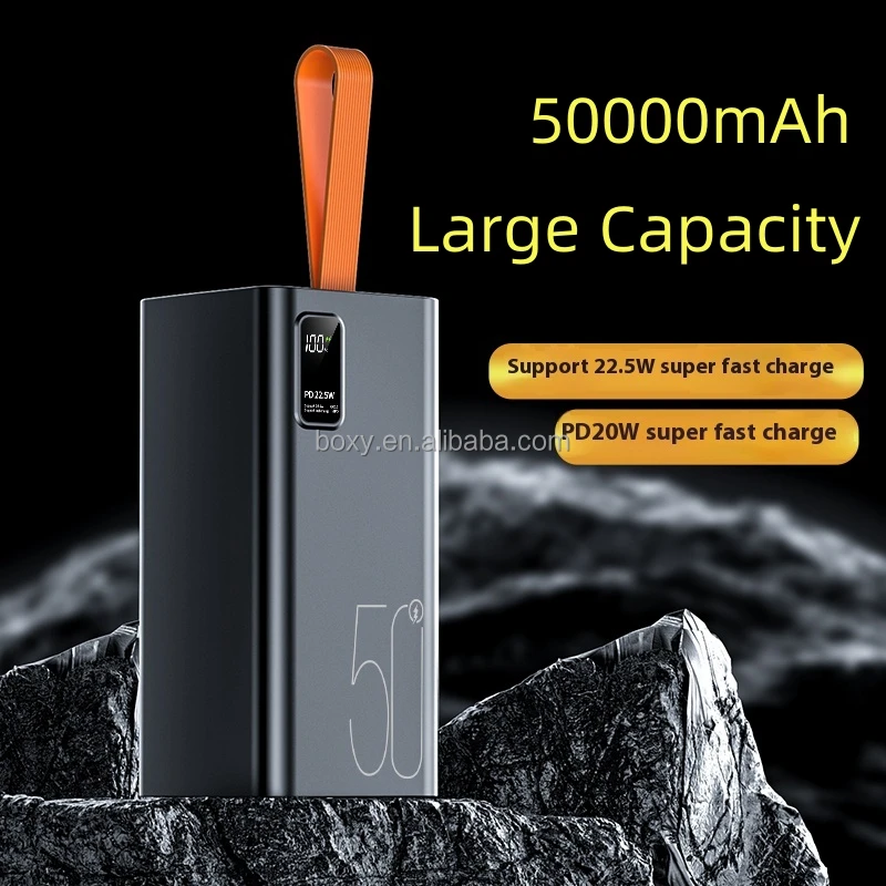 Latest Model 22.5W Type C Output Super Fast Charging Powerbank 50000mah Digital Display Real Capacity PD20W 50000mah Power Bank