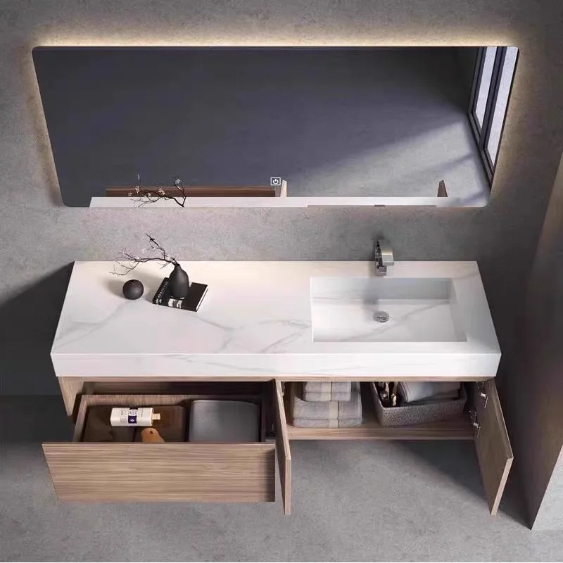 product modern design marble bathroom countertops square sink vanity wash basin storage cabinet mirror new style bathroom vanity set-10