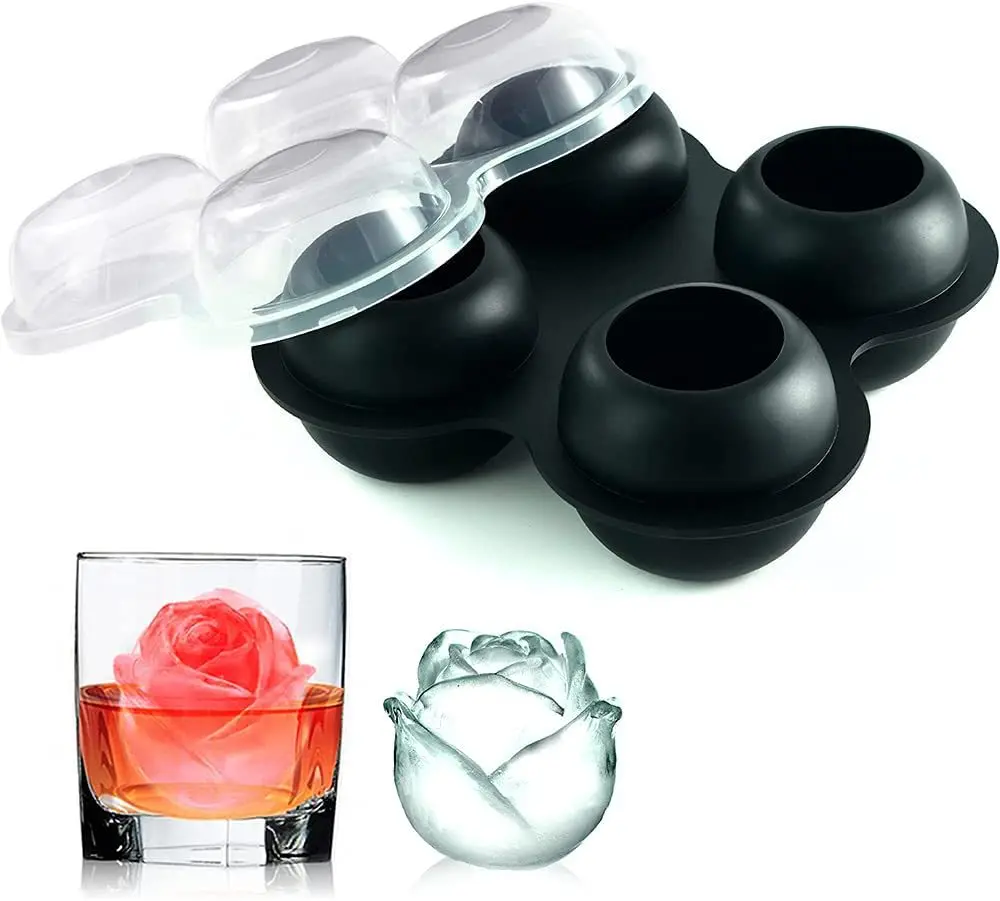 Wholesale 4 Section Silicone Ice Mould – Rose Shape – Black Manufacturer  and Supplier