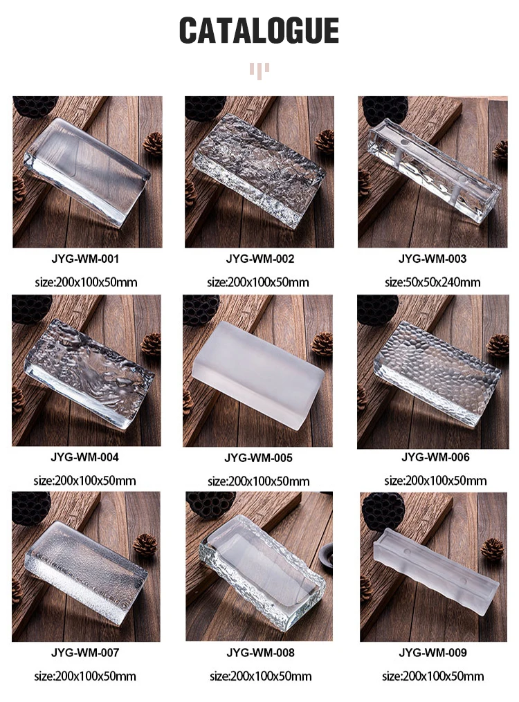 6x8x4 7.5x7.5 Crystal Glass Block For Roof Hot Fused Interior Wall Glass TilesHome Decor